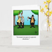 Funny Dueling Humor Wenskaart Kaart (Gele Bloem)