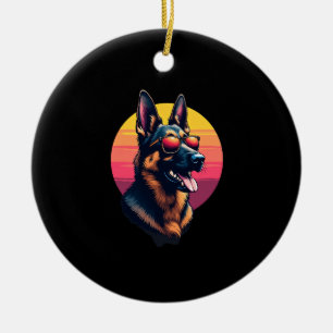 Funny Duitse Herdershond Ontwerp Kunst Kostuum Out Keramisch Ornament