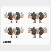 Funny Dumbbell Cartoon Flexing Sticker (Vel)