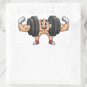 Funny Dumbbell Cartoon Flexing Sticker (Tas)