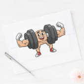 Funny Dumbbell Cartoon Flexing Sticker (Envelop)