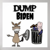 Funny Dump Biden Politieke Cartoon Poster (Voorkant)