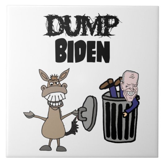 Funny Dump Biden Politieke Cartoon Tegeltje (Voorkant)