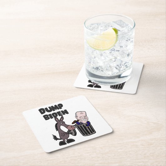 Funny Dump Joe Biden Cartoon Kartonnen Onderzetters (Insitu)