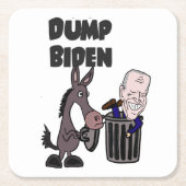 Funny Dump Joe Biden Cartoon Kartonnen Onderzetters (Voorkant)