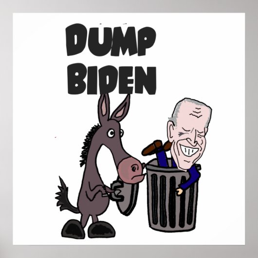 Funny Dump Joe Biden Cartoon Poster (Voorkant)