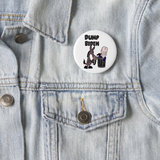 Funny Dump Joe Biden Cartoon Ronde Button 5,7 Cm (In situ)