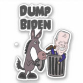 Funny Dump Joe Biden Cartoon Sticker (Voorkant)