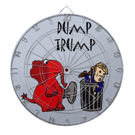 Funny Dump Trump Politieke Cartoon Art Dartbord (Voorkant)