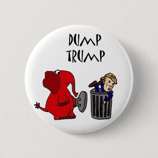 Funny Dump Trump Politieke Cartoon Art Ronde Button 5,7 Cm (Voorkant)