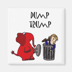 Funny Dump Trump Politieke Cartoon Magneet
