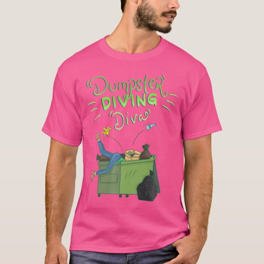 Funny Dumpster Diving Diva SF T-shirt (Voorkant)