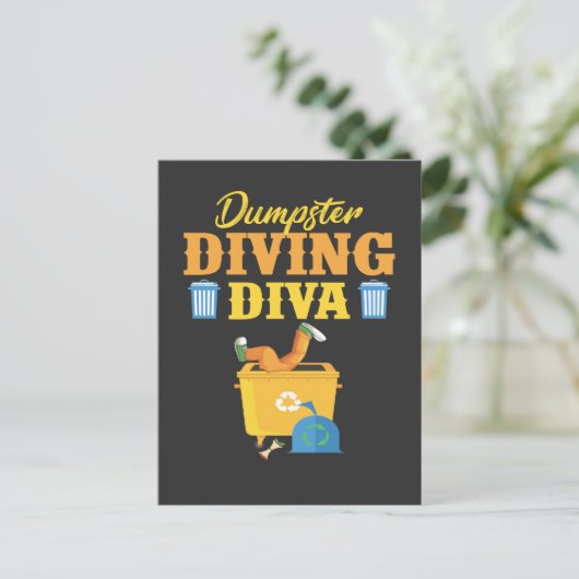 Funny Dumpster Diving Diva Trash Lover Briefkaart (Staand voorkant)