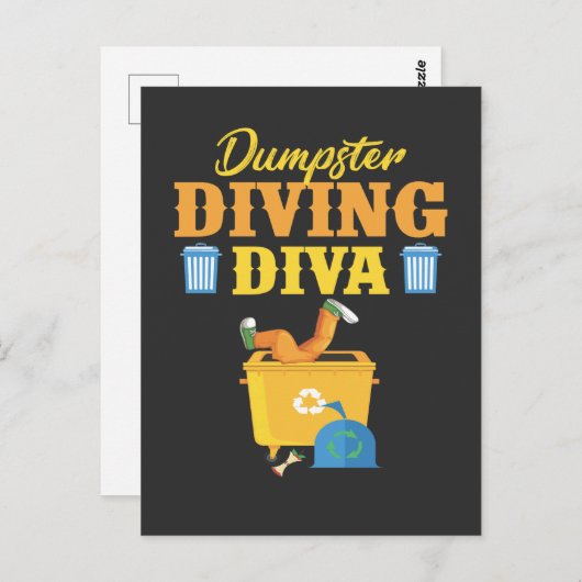 Funny Dumpster Diving Diva Trash Lover Briefkaart (Voorkant / Achterkant)