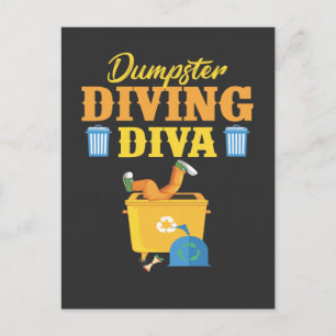 Funny Dumpster Diving Diva Trash Lover Briefkaart