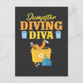 Funny Dumpster Diving Diva Trash Lover Briefkaart (Voorkant)