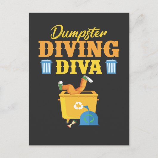 Funny Dumpster Diving Diva Trash Lover Briefkaart (Voorkant)