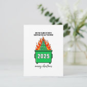 Funny Dumpster Fire 2025 Xmas Greeting Card Feestdagenkaart (Staand voorkant)