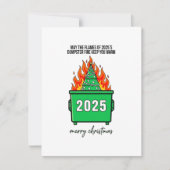 Funny Dumpster Fire 2025 Xmas Greeting Card Feestdagenkaart (Voorkant)
