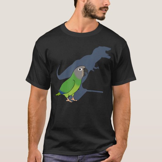 Funny Dusky Head Conure T-rex, Dinosaur Parrot P T-shirt (Voorkant)