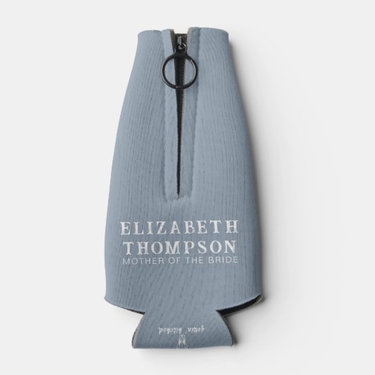 Funny Dusty Blue Nash Bash Bachelorette Party Beer Flesjeskoeler (Achterkant)