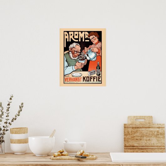 Funny  Dutch koffievervanger adverteren Poster (Keuken)