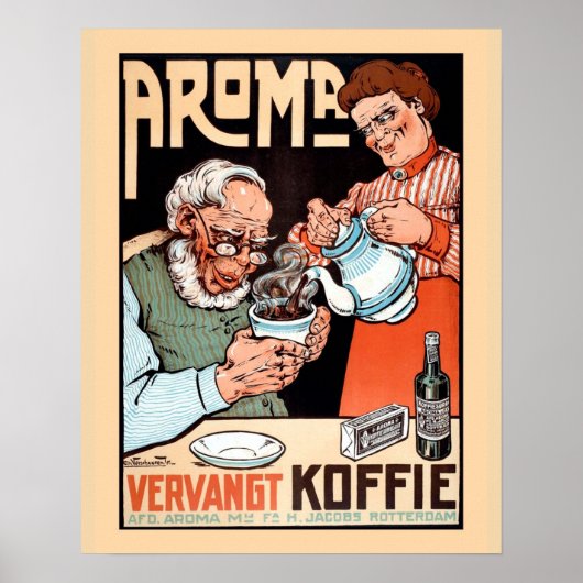 Funny  Dutch koffievervanger adverteren Poster (Voorkant)