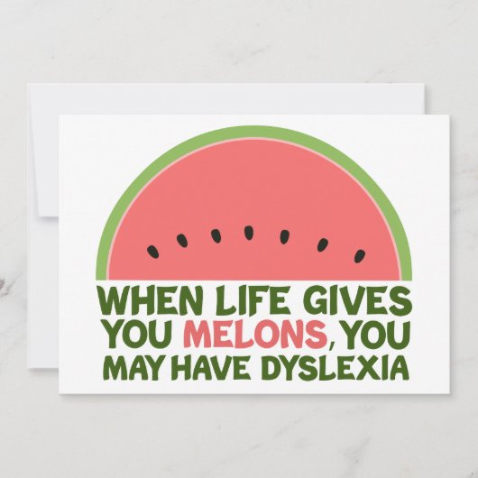 Funny Dyslexia Kaart (Voorkant)