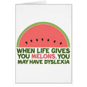 Funny Dyslexia Quote Dyslexic Humor Card (Voorkant)