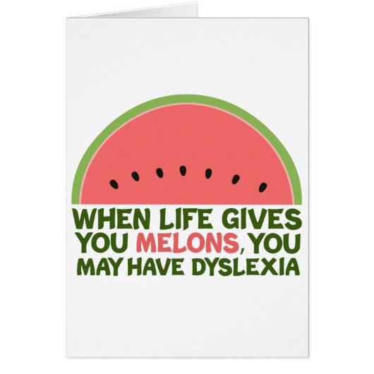 Funny Dyslexia Quote Dyslexic Humor Card (Voorkant)