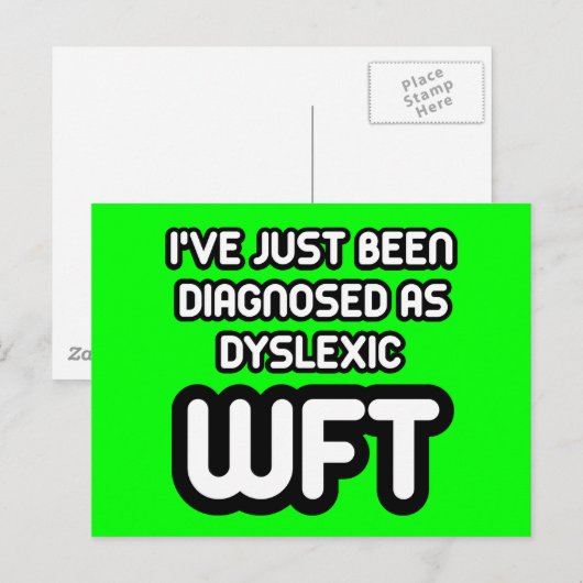 Funny dyslexic briefkaart (Voorkant / Achterkant)