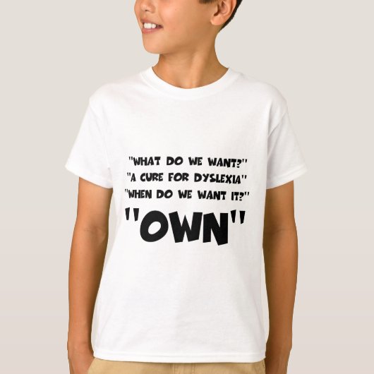 Funny dyslexic t-shirt (Voorkant)