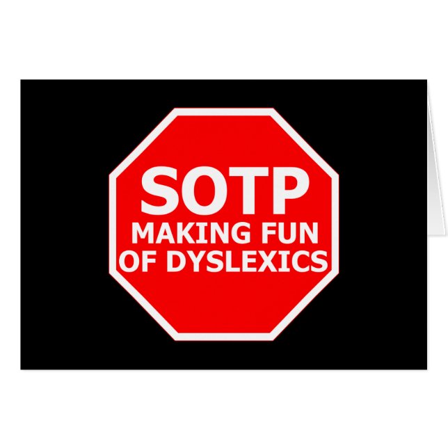 Funny dyslexic-teken (Voorkant Horizontaal)