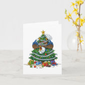 Funny Eagle Christmas Tree Lights Kids Mens Womens Kaart (Gele Bloem)