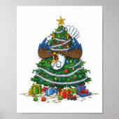 Funny Eagle Christmas Tree Lights Kids Mens Womens Poster (Voorkant)