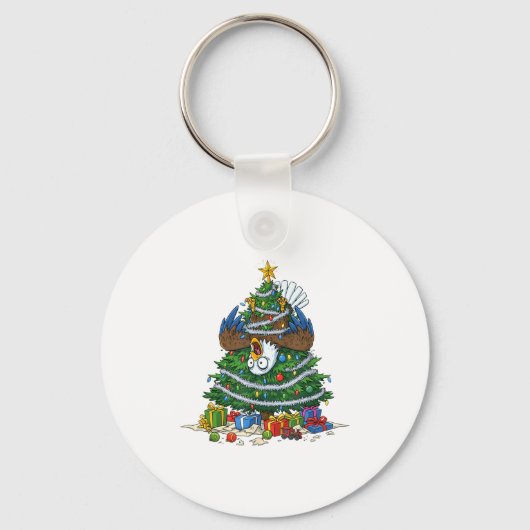 Funny Eagle Christmas Tree Lights Kids Mens Womens Sleutelhanger (Voorkant)