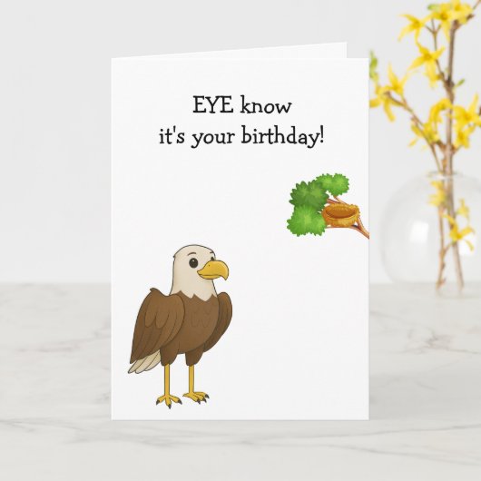 Funny Eagle Eyesight Age Burn Kaart (Gele Bloem)