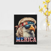 Funny Eagle Merica 4 juli Blonde pruik Mullet Funn Kaart (Gele Bloem)