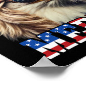 Funny Eagle Merica 4 juli Blonde pruik Mullet Funn Poster (Hoek)