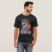 Funny Eagle Mullet 4 juli Amerikaanse vlag M T-shirt (Voorkant volledig)