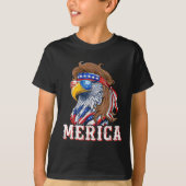 Funny Eagle Mullet 4th Of July Usa American Flag M T-shirt (Voorkant)