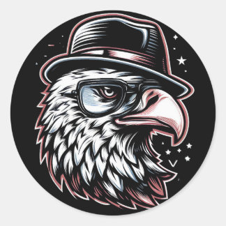 Funny Eagle Ronde Sticker