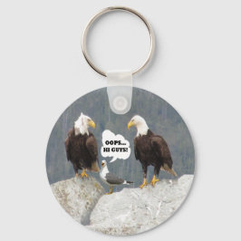 Funny Eagles en Seagull Basic Button Sleutelhanger