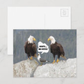 Funny Eagles en Seagull Briefkaart (Voorkant / Achterkant)