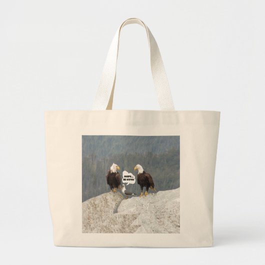 Funny Eagles en Seagull Grote Tote Bag (Voorkant)