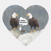 Funny Eagles en Seagull Hart Sticker (Voorkant)