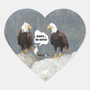 Funny Eagles en Seagull Hart Sticker