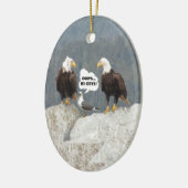 Funny Eagles en Seagull Keramisch Ornament (Links)