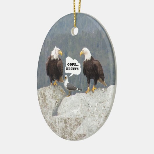Funny Eagles en Seagull Keramisch Ornament (Links)