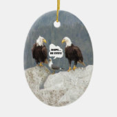 Funny Eagles en Seagull Keramisch Ornament (Voorkant)